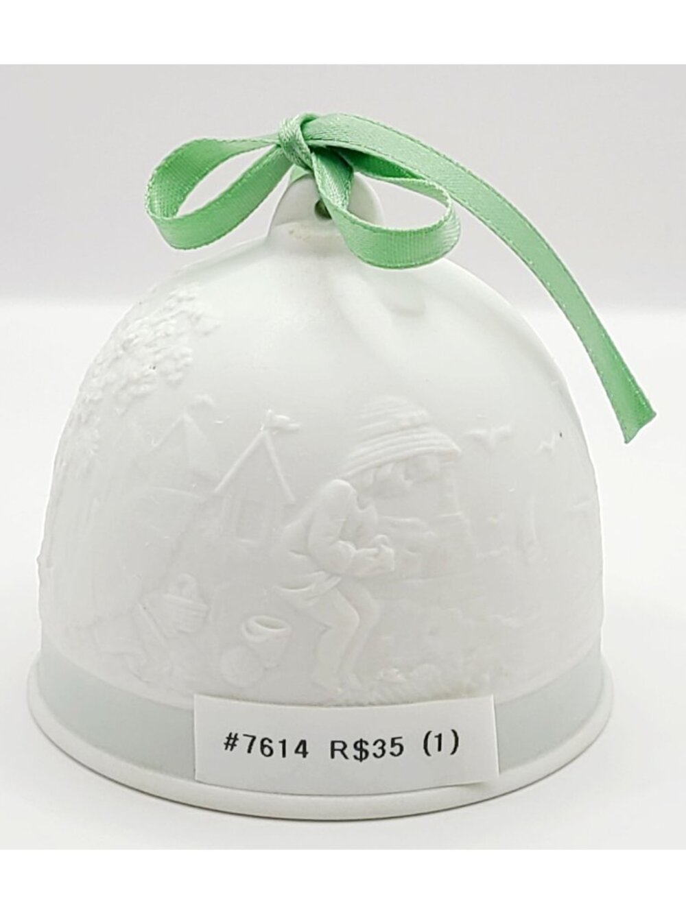 Lladró Summer Bell Ornament 17614 Mint Green Ribbon Porcelain Vtg 1992 In Box